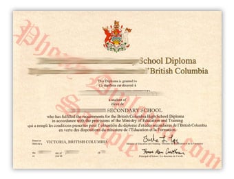 High School Diploma (2) - Fake Diploma Sample from Canada